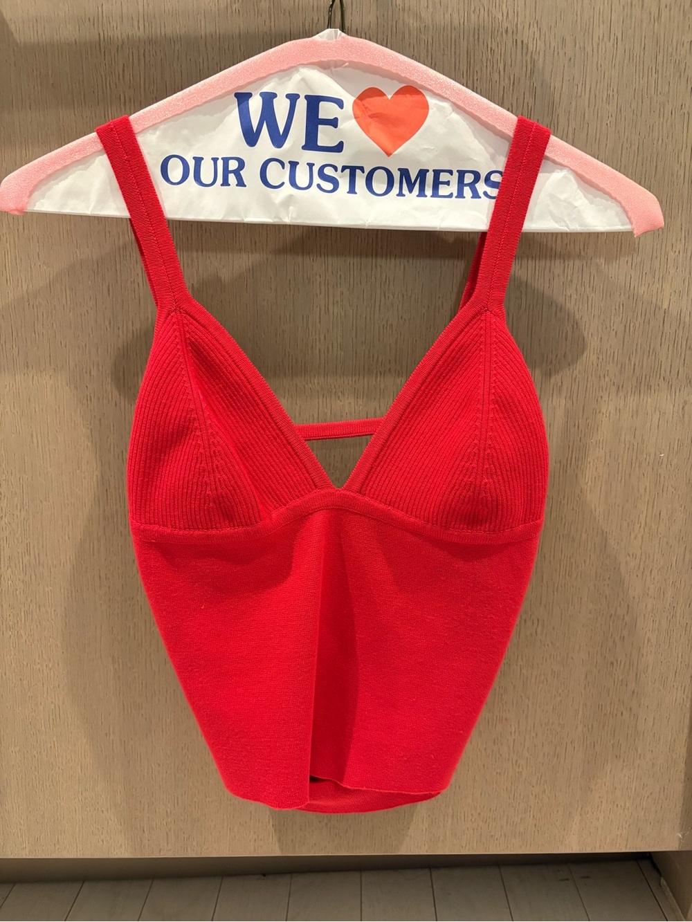 Free People Red Knit Bandeau Camisole